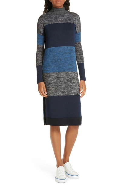 Shop Rag & Bone Bowery Stripe Turtleneck Sweater Dress In Blue Stripe