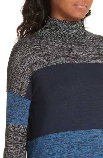 Shop Rag & Bone Bowery Stripe Turtleneck Sweater Dress In Blue Stripe