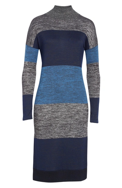 Shop Rag & Bone Bowery Stripe Turtleneck Sweater Dress In Blue Stripe