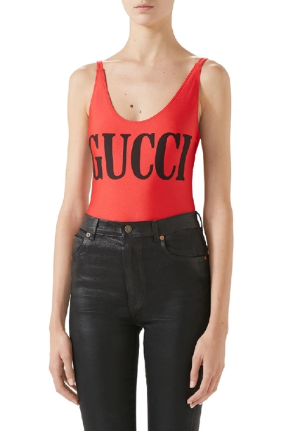 Shop Gucci One-piece Swimsuit In 6287 Dask/ Black