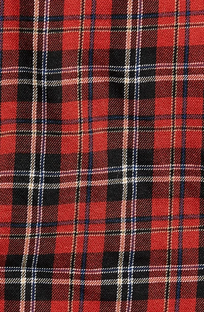 Shop Current Elliott The Tella Shirt In Red Tartan Plain