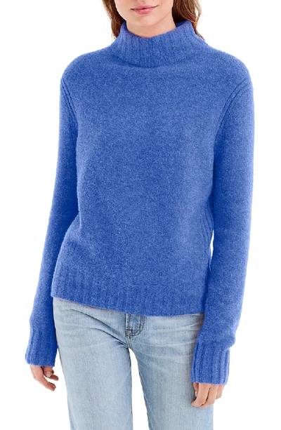 Shop Jcrew Mock Neck Sweater In Heather Regal Blue