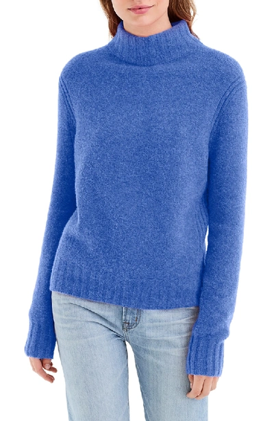 Mock Neck Sweater In Heather Regal Blue