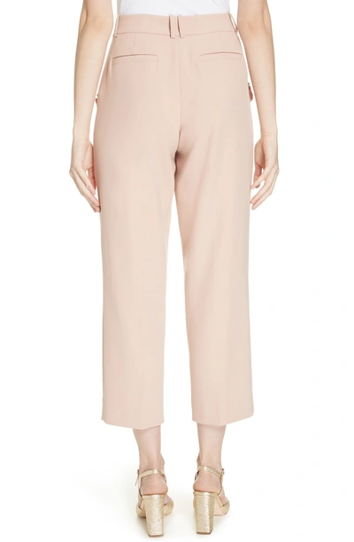 Shop Kate Spade Ruffle Pocket Crop Pants In Pink Opal
