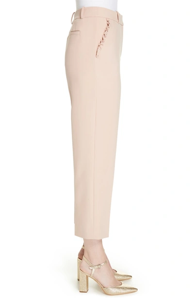 Shop Kate Spade Ruffle Pocket Crop Pants In Pink Opal