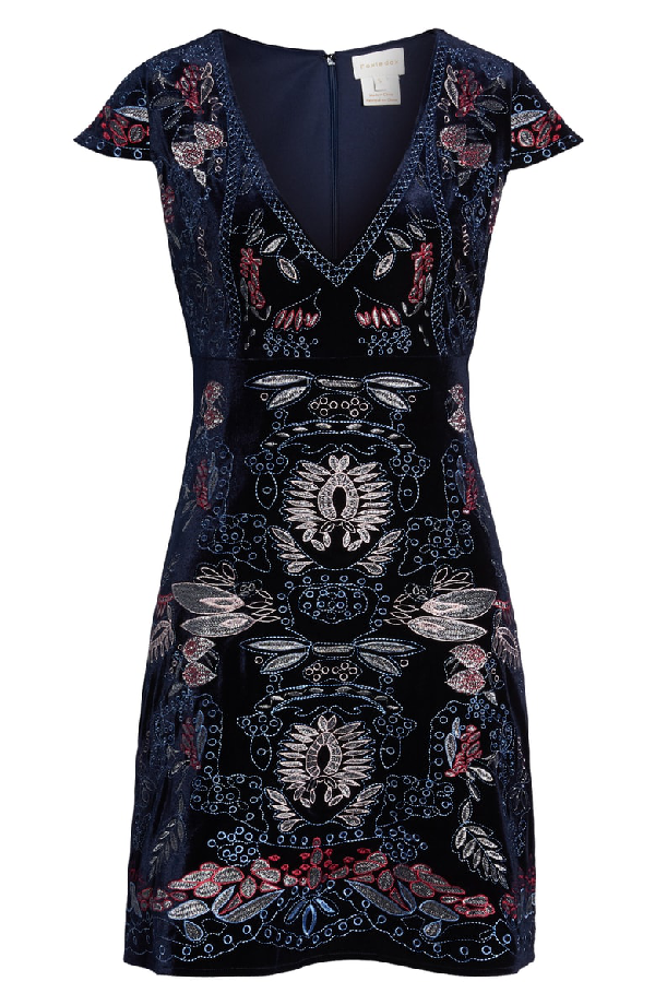 foxiedox velvet embroidered dress