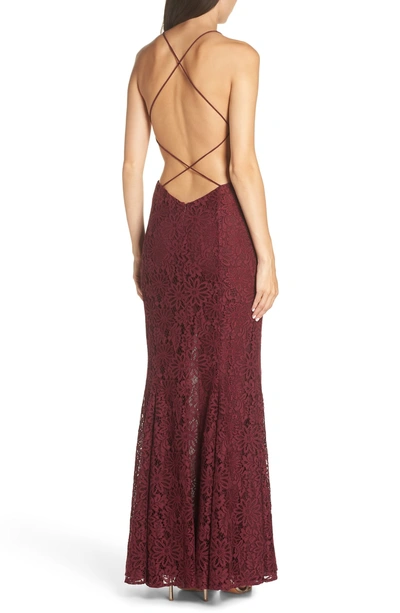 Shop Fame And Partners The Yan Gown In Wine