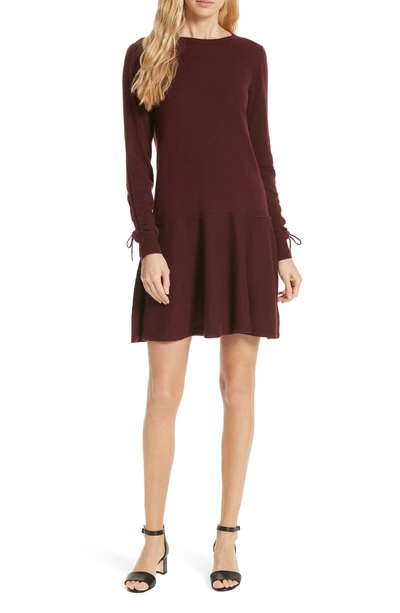 Shop Autumn Cashmere Drop Waist Cashmere Dress In Black Rose