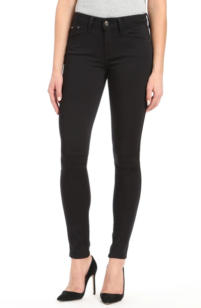 Shop Mavi Jeans Adriana Side Stripe Skinny Ankle Jeans In Black Shiny Striped