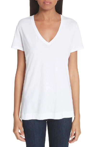Shop Adam Lippes V-neck T-shirt In White