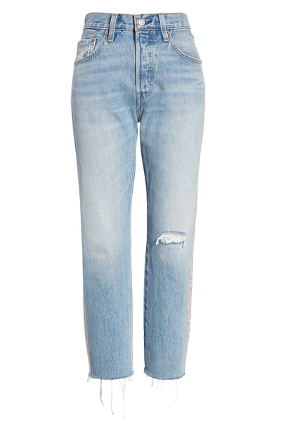 Shop Levi's 501 High Waist Embellished Crop Jeans In Diamond In The Rough