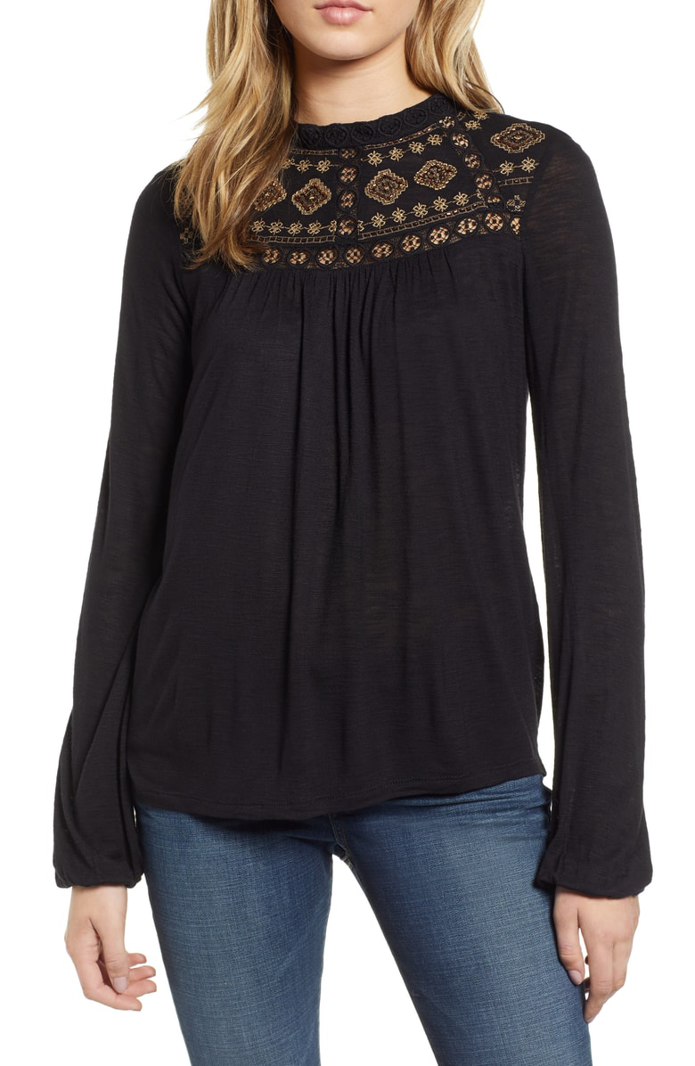 lucky embroidered top