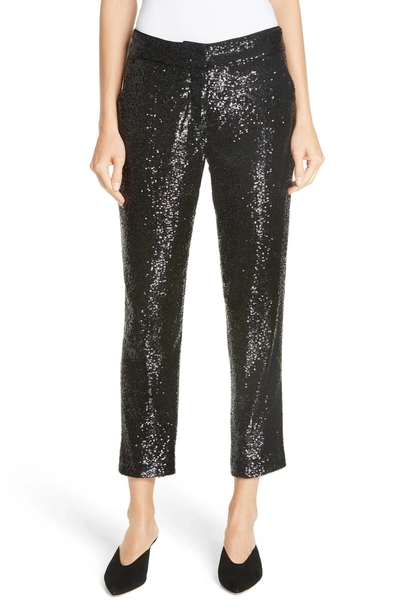 Shop A.l.c Hanson Sequin Slim Pants In Black