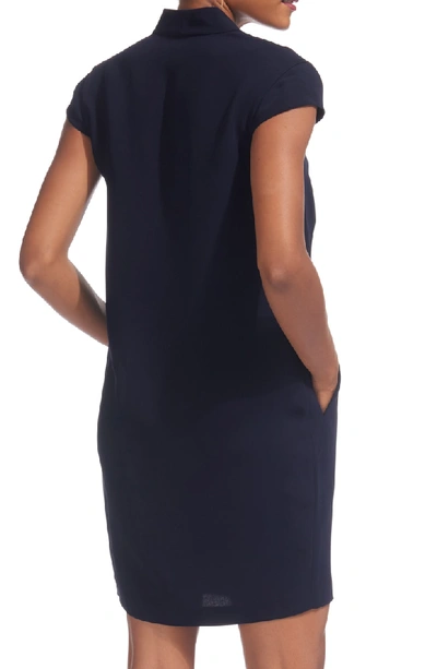 Shop Whistles Paige Crepe Shift Dress In Navy