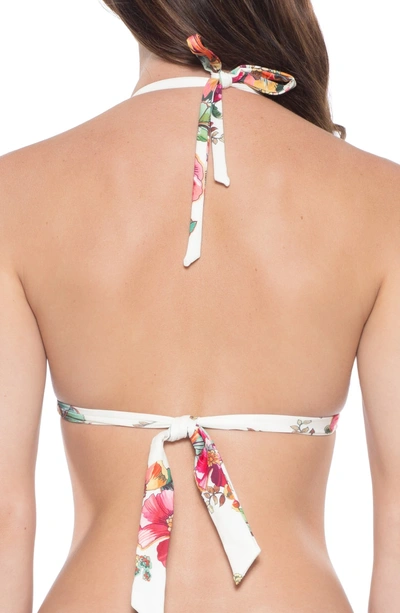 Shop Becca Emma Triangle Bikini Top In White Multi