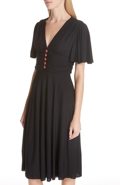 Shop Gucci Ladybug Stretch Jersey Dress In Black
