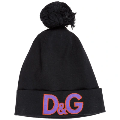 Shop Dolce & Gabbana Wool Beanie Hat In Black