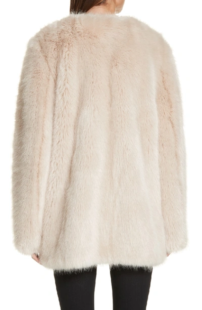 Shop Helmut Lang Faux Fur Coat In Oatmeal