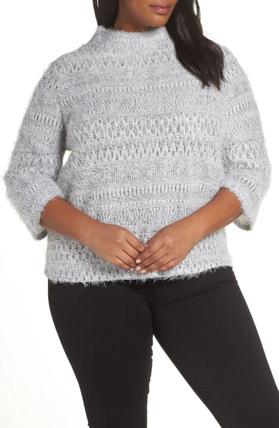 Shop Vince Camuto Eyelash Knit Sweater In Pearl Ivory