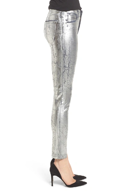 Shop Ag Farrah High Waist Ankle Skinny Jeans In Iced Silver