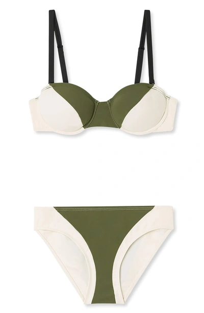 Shop Flagpole Electra Underwire Bikini Top In Olive Multi