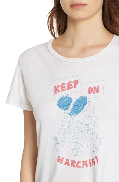 Shop Re/done Keep On Marchin' Tee In Vintage White