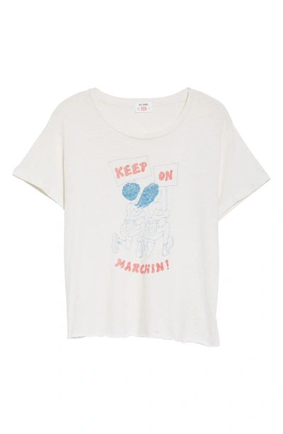 Shop Re/done Keep On Marchin' Tee In Vintage White