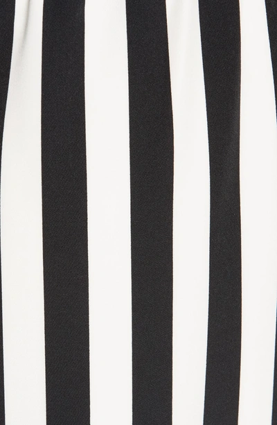 Shop Alice And Olivia Benny Stripe Wide Leg Pants In Black/ Soft White