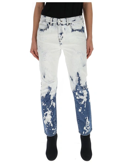 Shop Gucci Hand Bleached Relaxed Fit Jeans In Multi