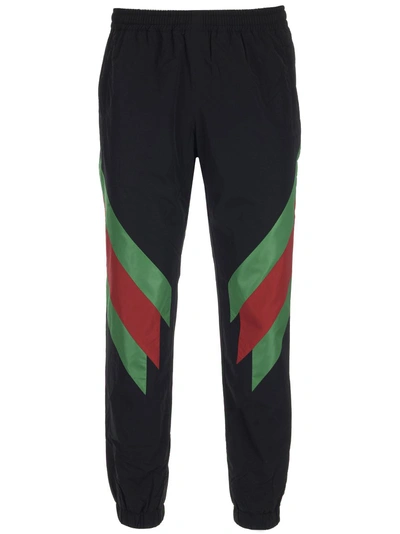 Shop Gucci Tech Web Stripe Sweatpants In Black