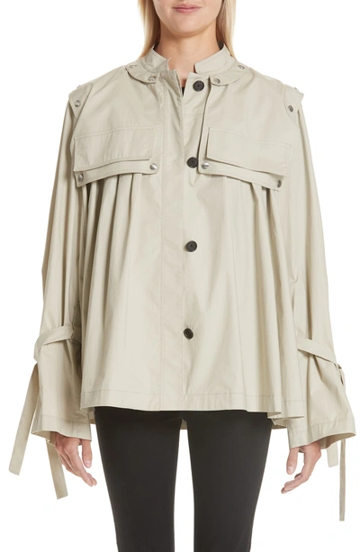 Shop Proenza Schouler Pocket Detail Belted Cotton Blend Jacket In 00946 Stone