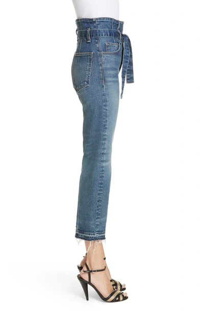 Shop Veronica Beard Marlene Corset Waist Straight Leg Jeans In Terrain