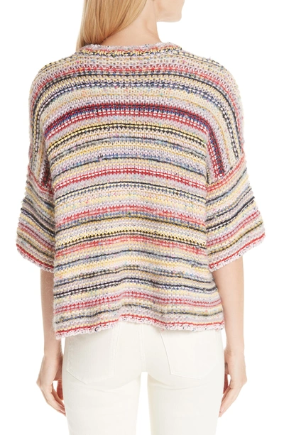 Shop Ganni Mixed Knit Sweater In Multicolour 999