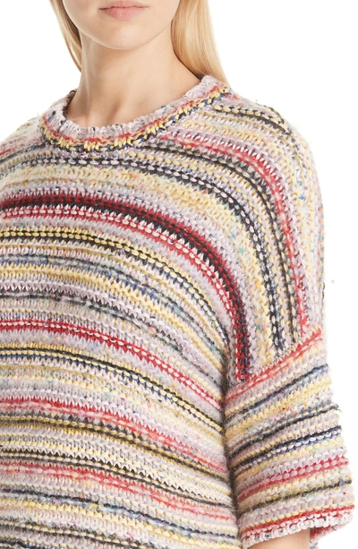 Shop Ganni Mixed Knit Sweater In Multicolour 999
