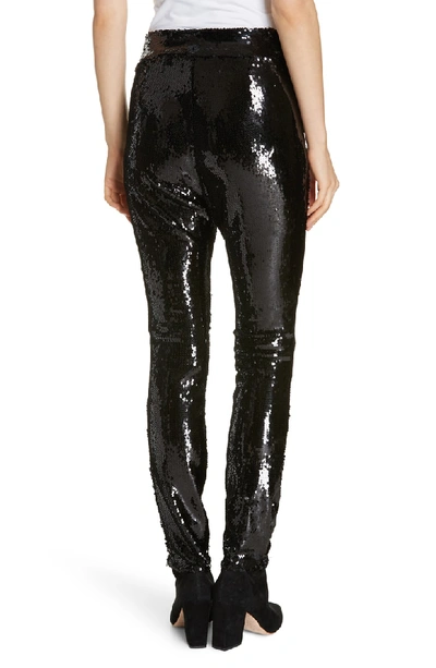 Shop Frame Sequin Skinny Pants In Noir