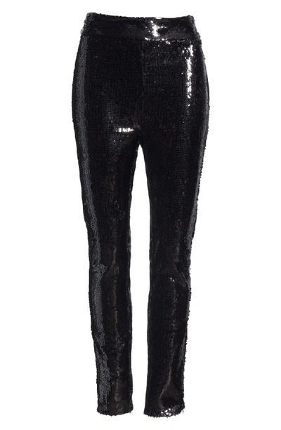 Shop Frame Sequin Skinny Pants In Noir