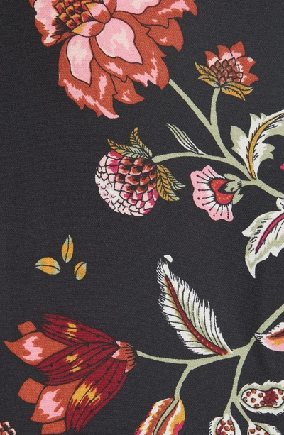 Shop A.l.c Royan Floral Print Silk Blouse In Black/ Terracotta