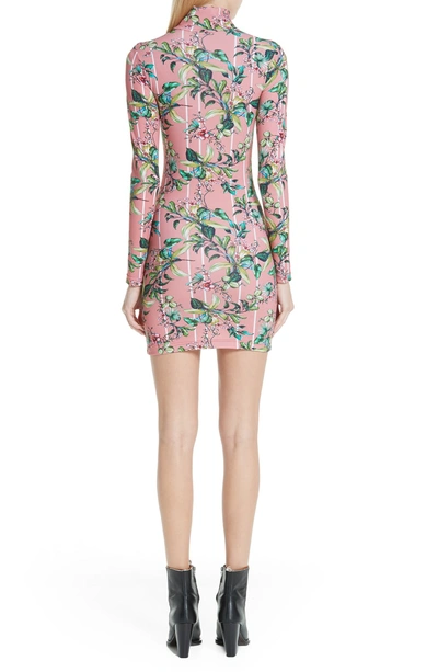 Shop Vetements Floral Print Body-con Dress In Pink Flowers