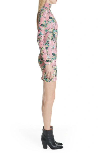 Shop Vetements Floral Print Body-con Dress In Pink Flowers