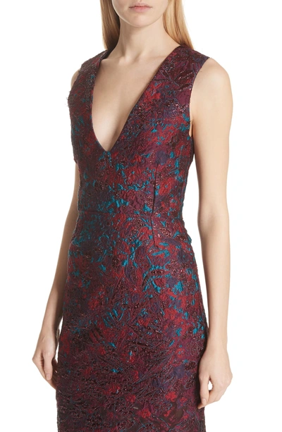 Shop Malene Oddershede Bach May Cocktail Dress In Black/ Wine Red