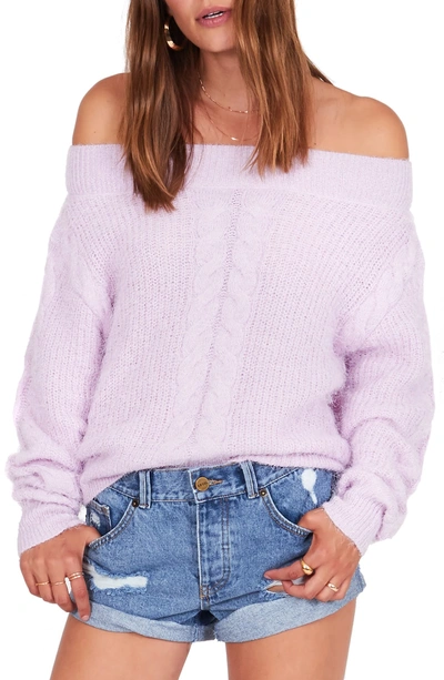 Shop Amuse Society Miraflores Off The Shoulder Sweater In Lilac