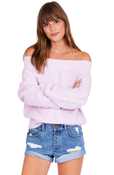 Shop Amuse Society Miraflores Off The Shoulder Sweater In Lilac