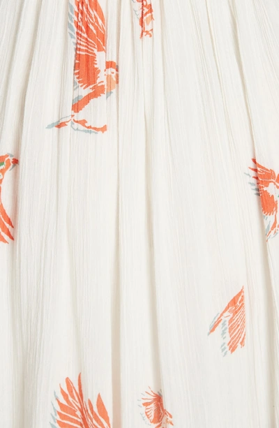 Shop La Vie Rebecca Taylor Bird Print Gauze Dress In Sand Combo