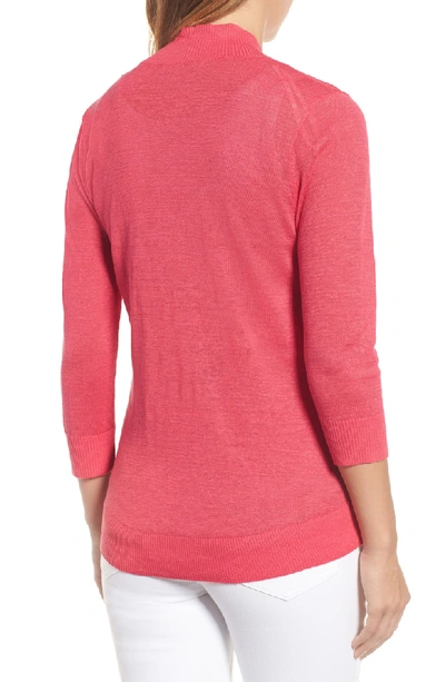 Shop Tommy Bahama Lea Linen Cardigan In Cherry Pink