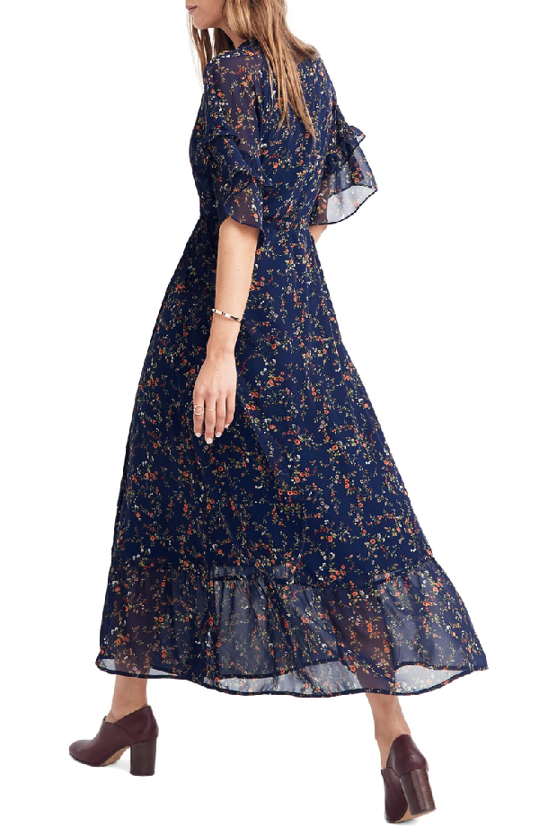 vervain ruffle sleeve wrap dress