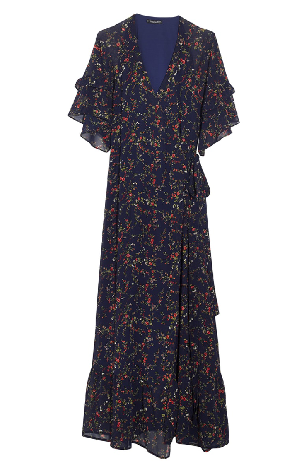 vervain ruffle sleeve wrap dress