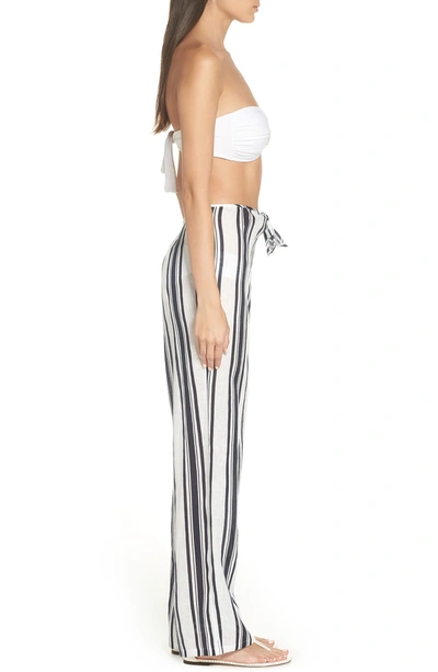 Shop Tory Burch Awning Stripe Beach Pants In Tory Navy Bold Awning Stripe