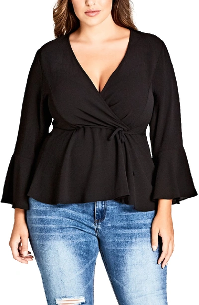 Shop City Chic Sweetly Tied Top In Black