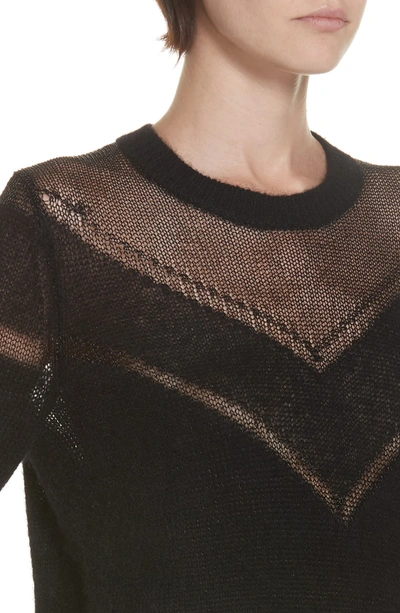 Shop Rag & Bone Sheer Chevron Sweater In Black