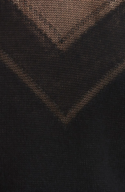Shop Rag & Bone Sheer Chevron Sweater In Black